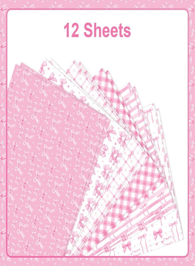 FujDun 12 Sheets Pink Bow Wrapping Paper, 27 x 20 Inch Cute Pink Wrapping Paper, DIY Craft Pretty Gift Wrap Paper for Birthday Valentine Mother’s Day Wedding Bridal Shower Baby Shower Party Supplies - Image 4